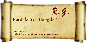 Rostási Gergő névjegykártya